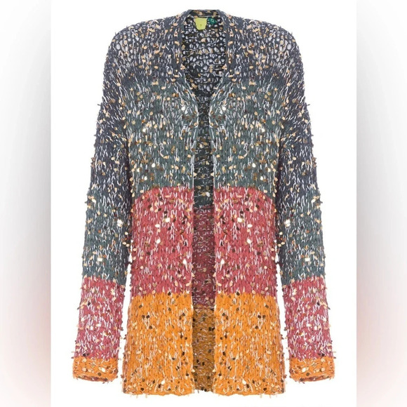 NWT FARM Rio Loose Knit Cardigan with sequins - Picture 1 of 9